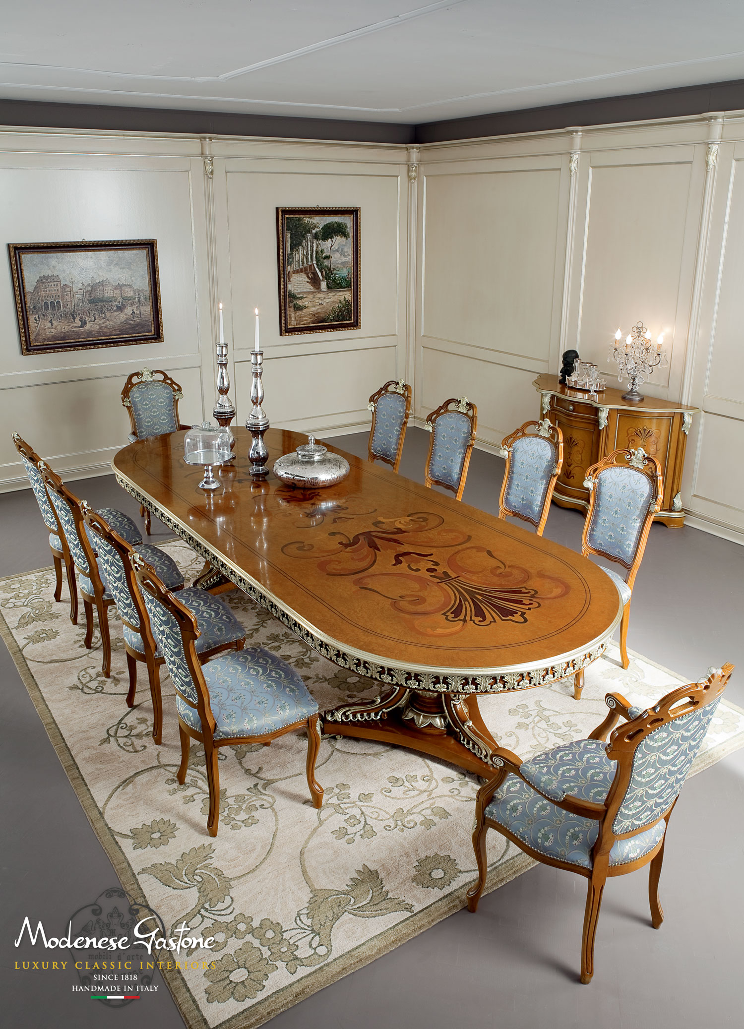 Classic-handmade-hardwood-furniture-for-dining-room-Bella-Vita-collection-Modenese-Gastone