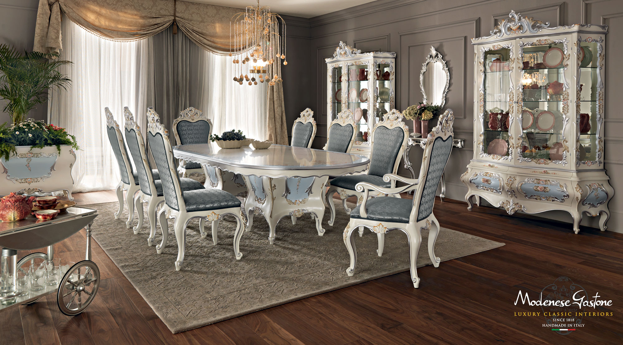 Dining-set-hardwood-luxury-interior-design-Villa-Venezia-collection-Modenese-Gastone