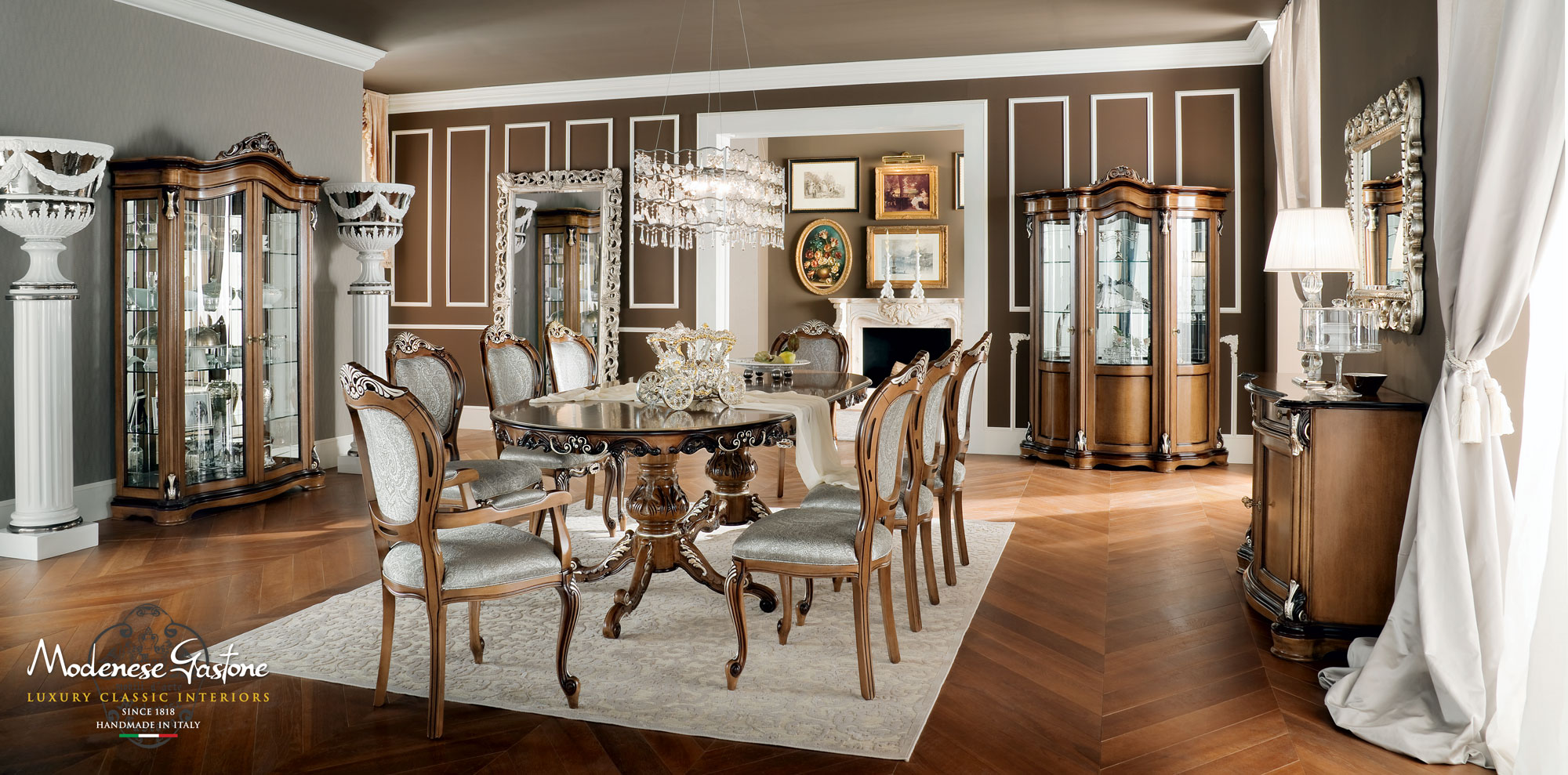 Italian-luxury-hardwood-dining-room-Bella-Vita-collection-Modenese-Gastone